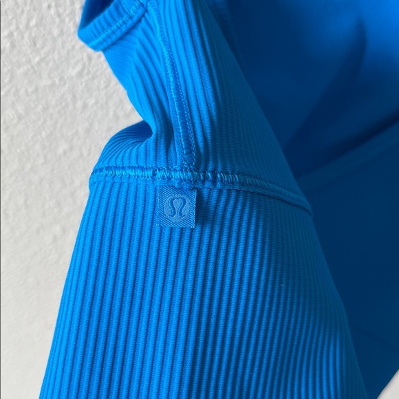 Lululemon Power Pivot Tank Ribbed Crop Top Reversible Poolside Blue - Picture 3 of 6